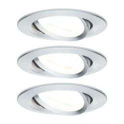 Paulmann Loftlamper|Indbygningsspots > 3-delt spot Nova rund vippes/dæmpes, alu