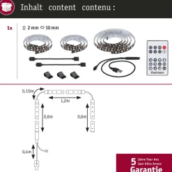 Paulmann Dekorationsbelysning|Led Strips > EntertainLED LED-Strip RGB TV-apparat 65 tommer