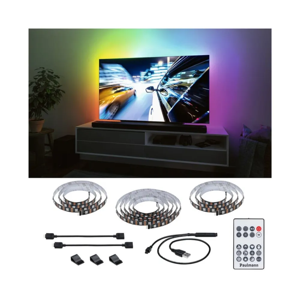 Paulmann Dekorationsbelysning|Led Strips > EntertainLED LED-Strip RGB TV-apparat 75 tommer