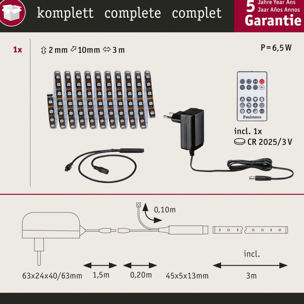 Paulmann Dekorationsbelysning|Led Strips > EntertainLED LED-strip, RGB, sæt, 3m