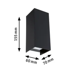Væglamper ^ Paulmann Flame væglampe 2 lk 15,5 cm antracit