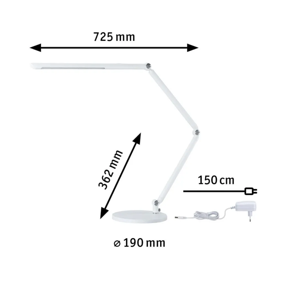 Paulmann Bordlamper > FlexBar LED-skrivebordslampe, hvid