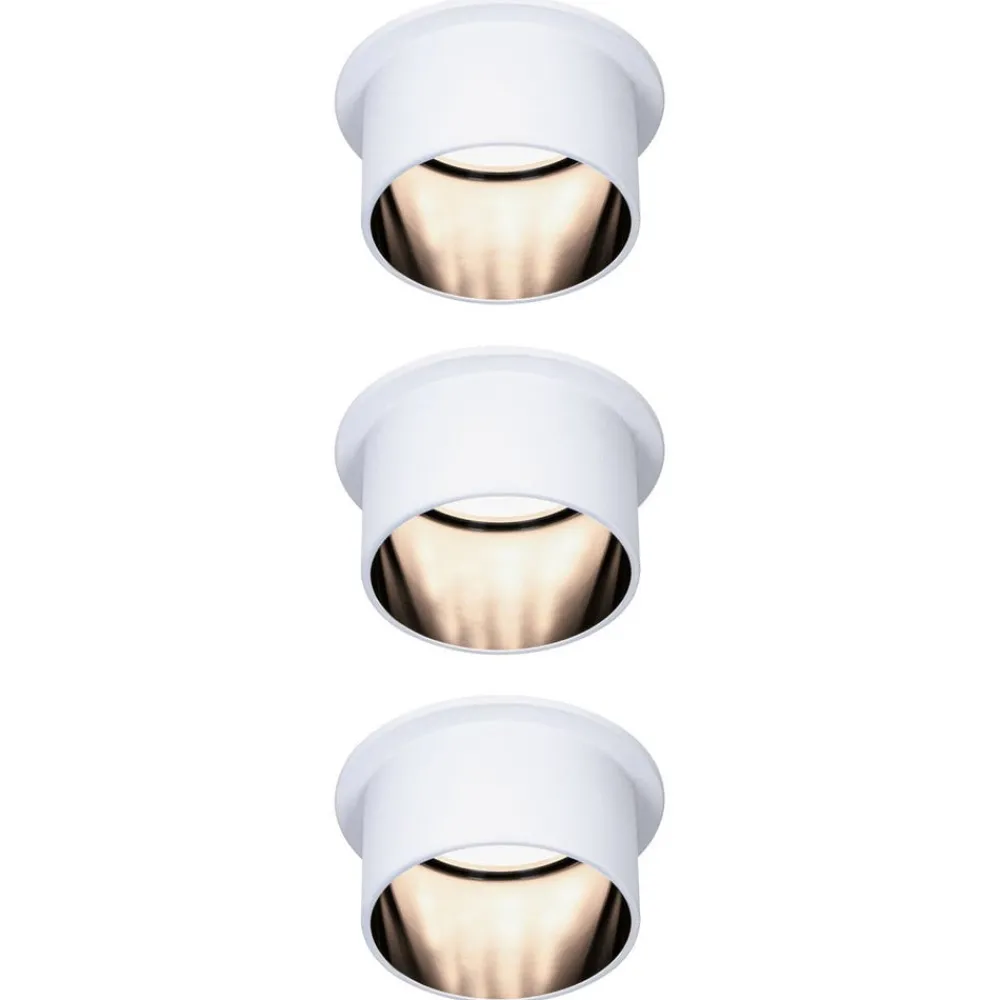 Paulmann Loftlamper|Indbygningsspots > Gil LED-indbygning, hvid/mat sort, 3 stk