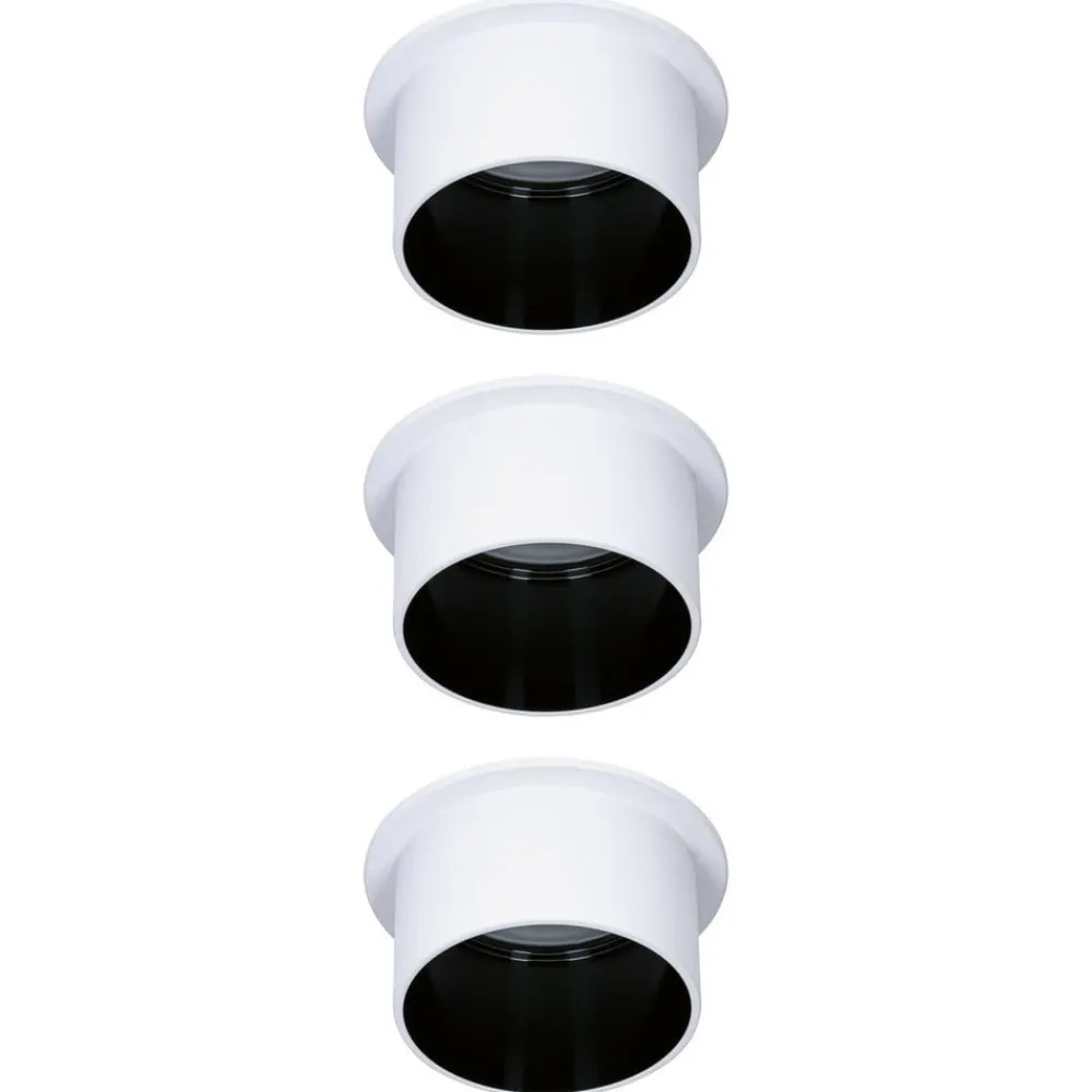 Paulmann Loftlamper|Indbygningsspots > Gil LED-indbygning, hvid/mat sort, 3 stk