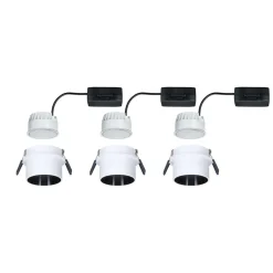 Paulmann Loftlamper|Indbygningsspots > Gil LED-indbygning, hvid/mat sort, 3 stk