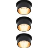 Loftlamper|Indbygningsspots ^ Paulmann Gil LED-indbygning, mat sort/guld, 3 stk