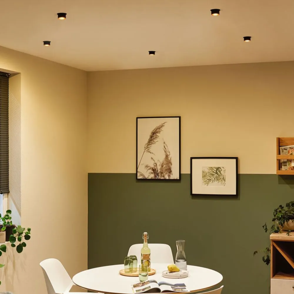 Loftlamper|Indbygningsspots ^ Paulmann Gil LED-indbygning, mat sort/guld, 3 stk