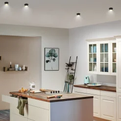 Loftlamper|Indbygningsspots ^ Paulmann Gil LED-indbygning, mat sort/guld, 3 stk
