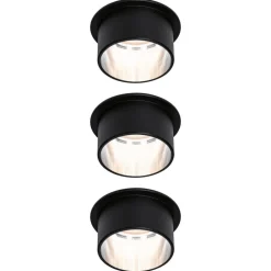 Paulmann Indbygningsspots|Spotlights > Gil LED-indbygning, mat sort/jer, 3 stk