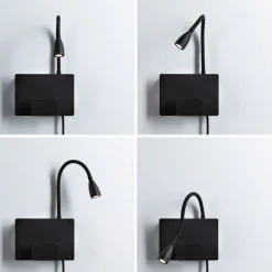 Væglamper ^ Paulmann Halina USB LED-væglampe, fleksibel arm sort