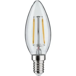 Dæmpbar Led-Pære ^ Paulmann kertepære E14 2W 3.000K klar DC 24V