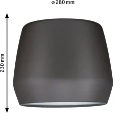 Paulmann Skinnesystem > lampeskærm Pirm, grå, Ø 28 cm, metal