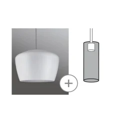 Paulmann Skinnesystem > lampeskærm Pom, hvid, Ø 35 cm, metal