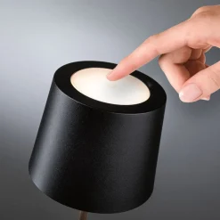 Dekorationsbelysning|Terrassebelysning ^ Paulmann LED-bordlampe Gilo, sort, plast, IP44