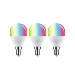 Dæmpbar Led-Pære|Smarte Lyskilder ^ Paulmann LED-dråbe E14 5W 470lm ZigBee RGBW 3 stk