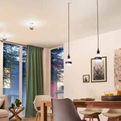 Dæmpbar Led-Pære ^ Paulmann LED E27 6,5 W G125 ringspejl, sort