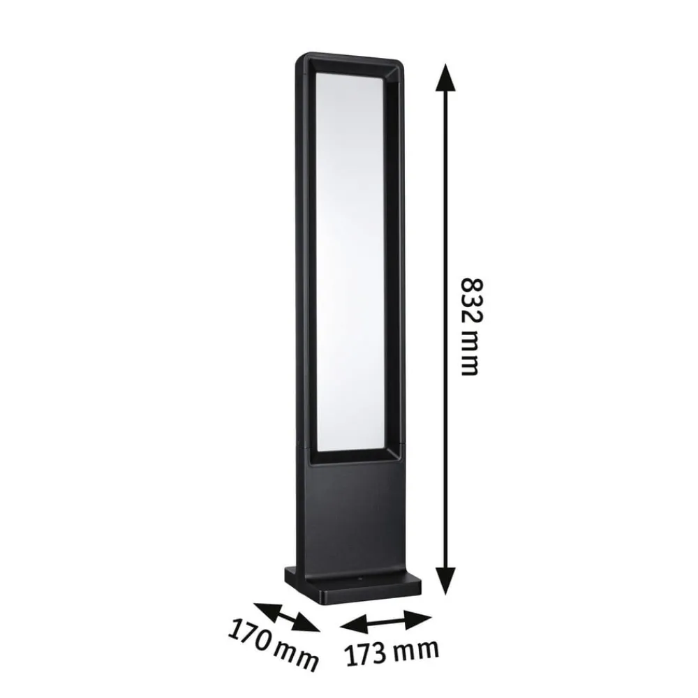 Gadebelysning ^ Paulmann LED-gadelampe Reana, antracit, 83 cm metal IP44