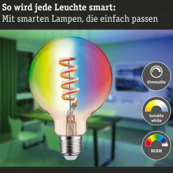 Paulmann Dæmpbar Led-Pære|Filament Pære > LED-globe G95 ZigBee E27 6,3W guld RGBW