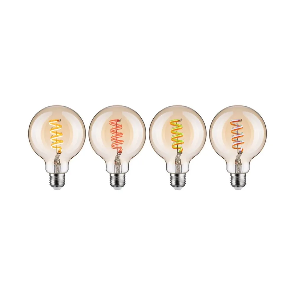 Paulmann Dæmpbar Led-Pære|Filament Pære > LED-globe G95 ZigBee E27 6,3W guld RGBW