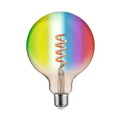 Dæmpbar Led-Pære|Filament Pære ^ Paulmann LED-globe G125 ZigBee E27 6,3W guld RGBW