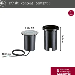 Paulmann Nedgravet Udebelysning|Udendørs Spot > LED-gulvlampe til indbygning Gulv, rund, RGBW, zigbee
