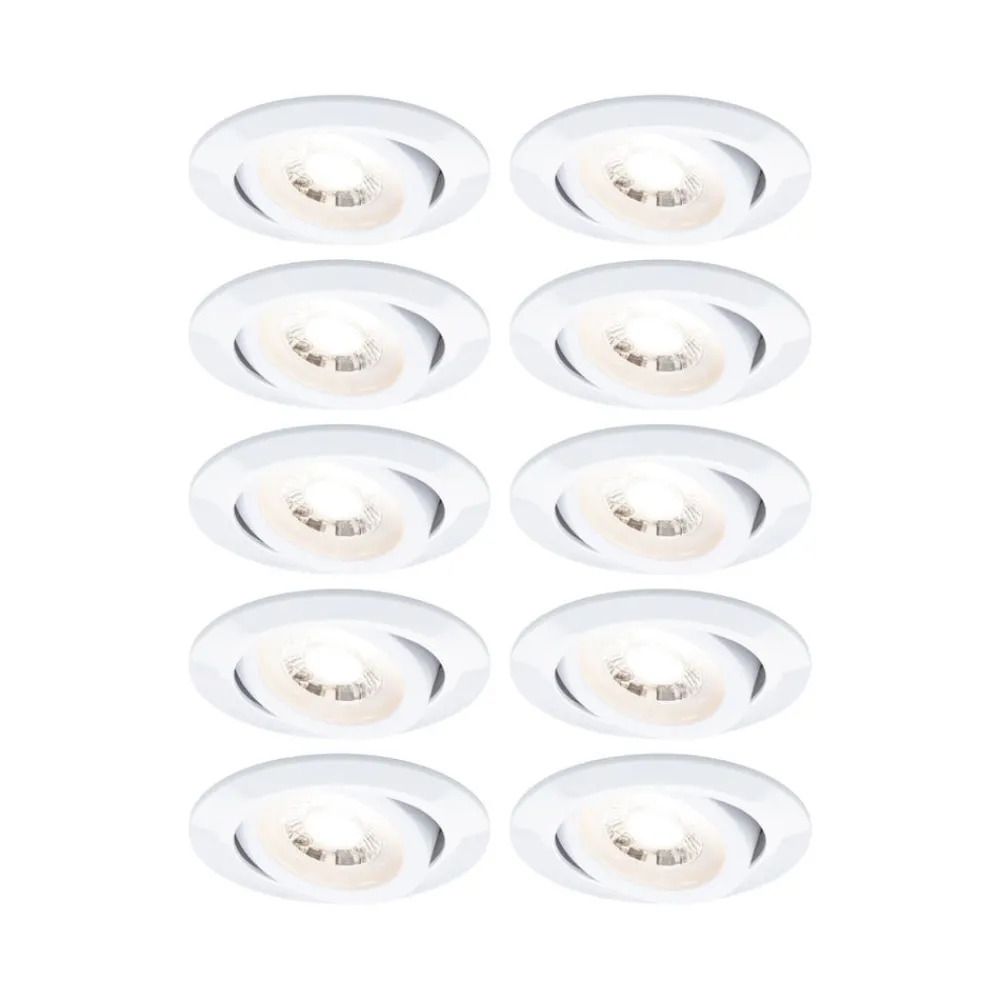 Paulmann Indbygningsspots > LED-indbygningslampe hvid Ø 8 cm 4,8 W 3-trins dæmpbar 10-pak