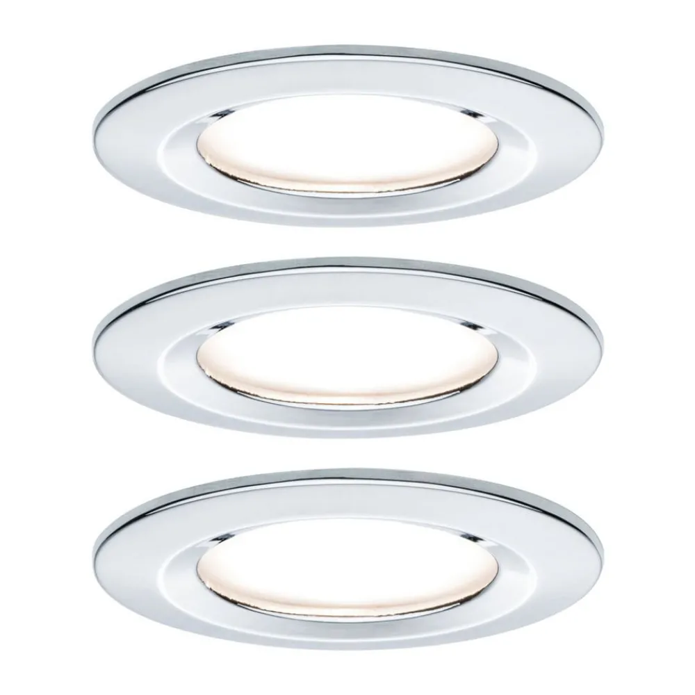 Paulmann Loftlamper|Indbygningsspots > LED indbygningsspot Nova Coin 3 krom rund dæmpbar