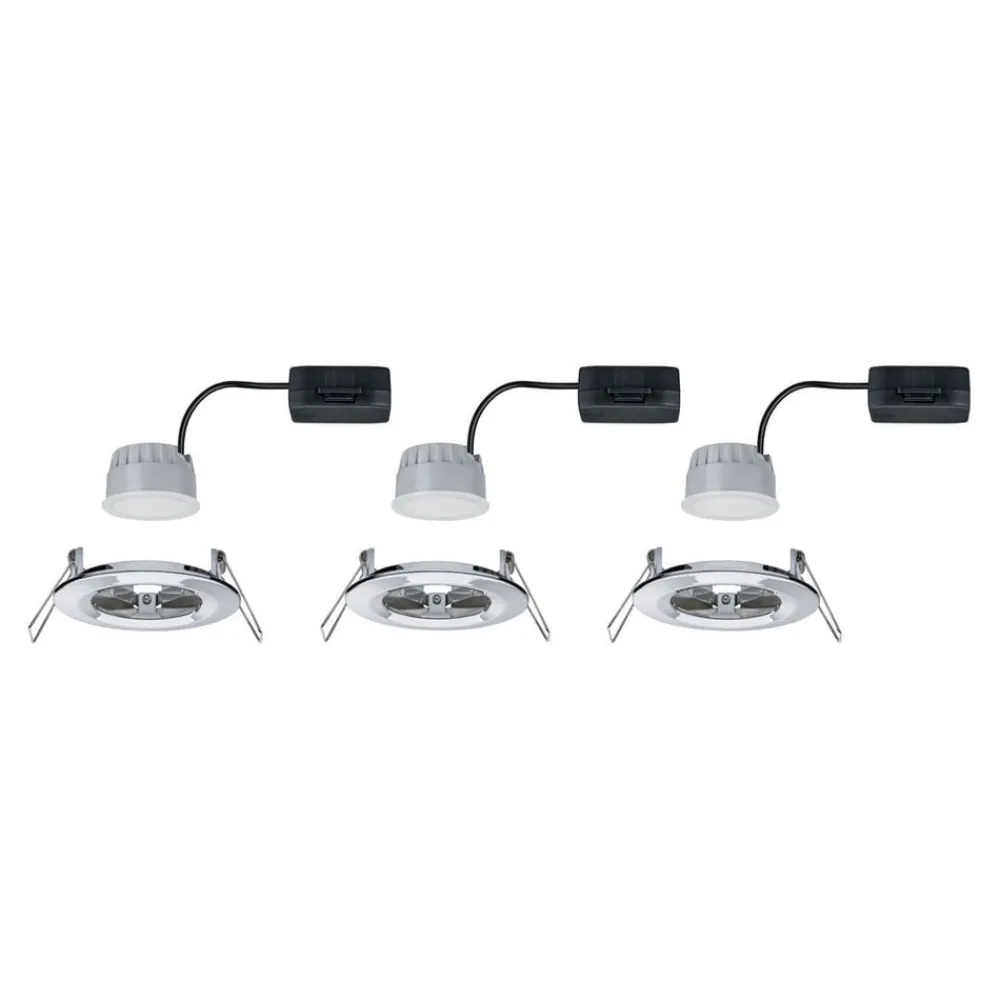 Paulmann Loftlamper|Indbygningsspots > LED indbygningsspot Nova Coin 3 krom rund dæmpbar