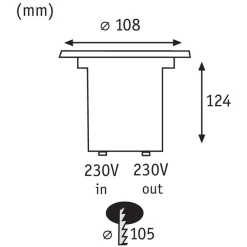 Paulmann Nedgravet Udebelysning|Udendørs Spot > LED nedgravningslampe Special, IP67, Ø 11 cm