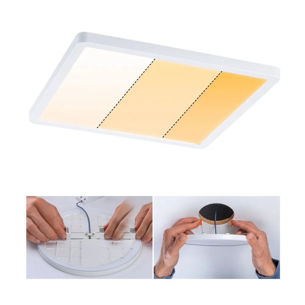 Paulmann Loftlamper|Indbygningsspots > LED-panel Areo dimtowarm kantet hvid 23cm