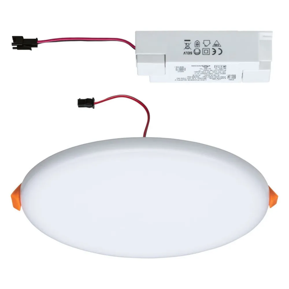 Loftlamper|Indbygningsspots ^ Paulmann LED-panel Veluna 3.000K rund ca. 18,5cm