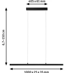 Paulmann Pendellamper > LED-pendellampe Lento, op/ned, CCT, dæmpbar, sort