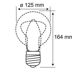 Filament Pære ^ Paulmann LED-pære E27 3,5W Helix 1800K G125 smoke