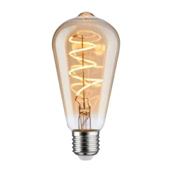 Dæmpbar Led-Pære|Filament Pære ^ Paulmann LED-pære E27 5W ST64 1.800K guld dæmpbar