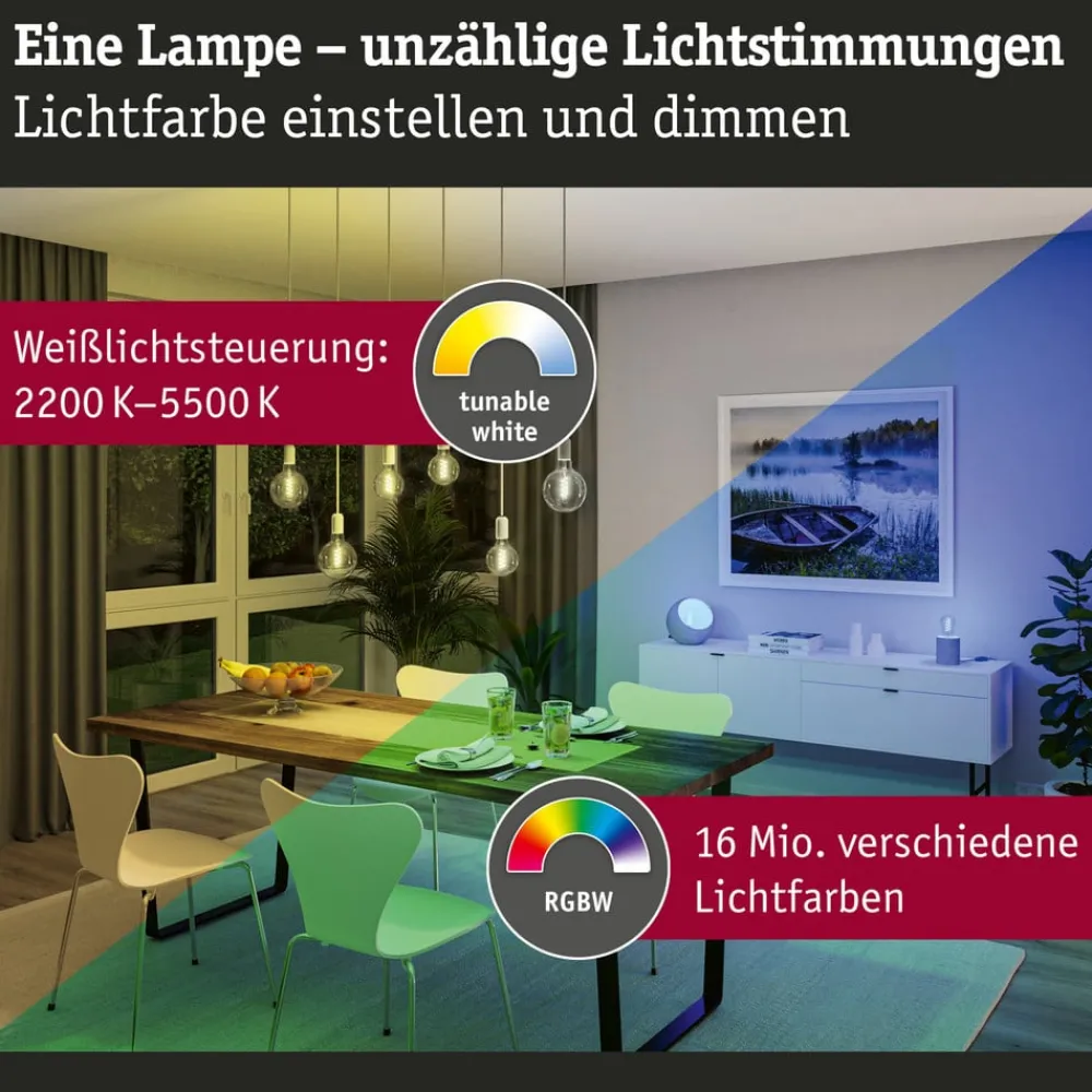 Paulmann Dæmpbar Led-Pære|Filament Pære > LED-pære ZigBee E27 6,3W RGBW guld 3 stk