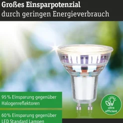 Paulmann Led Pærer > LED-reflektor GU10 2,5 W, 3.000 K, 450 lm, 100° 3 enheder