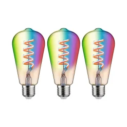 Filament Pære|Smarte Lyskilder ^ Paulmann LED-Rustika ZigBee E27 6,3W RGBW guld 3er