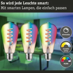 Filament Pære|Smarte Lyskilder ^ Paulmann LED-Rustika ZigBee E27 6,3W RGBW guld 3er