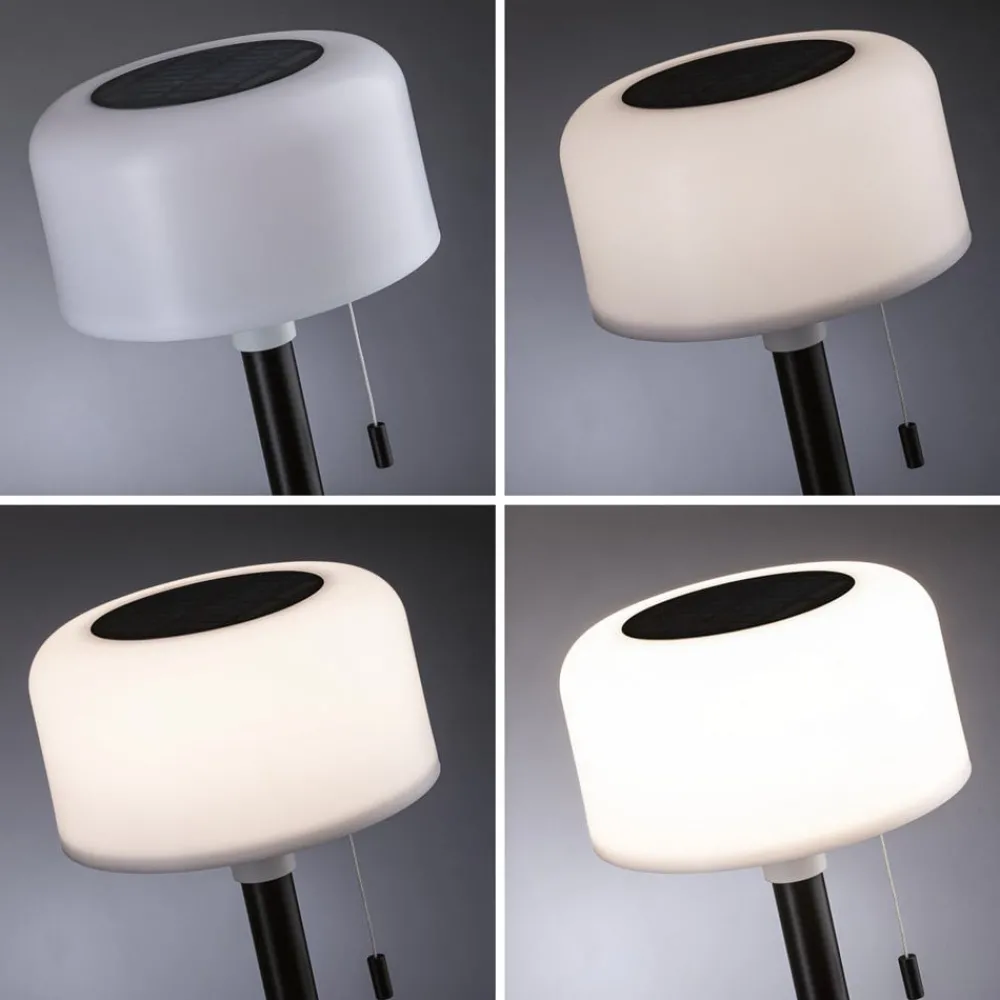Solcellelamper ^ Paulmann LED-solcellelampe Bartja, sort, IP44 dæmpbar