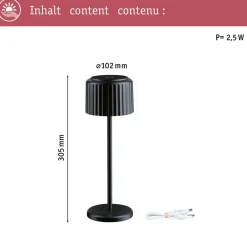 Dekorationsbelysning|Solcellelamper ^ Paulmann LED-solcellelampe Else, sort, IP44 dæmpbar