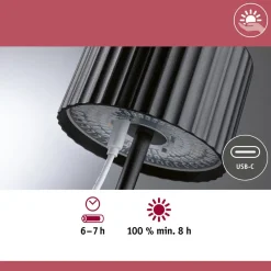 Dekorationsbelysning|Solcellelamper ^ Paulmann LED-solcellelampe Else, sort, IP44 dæmpbar