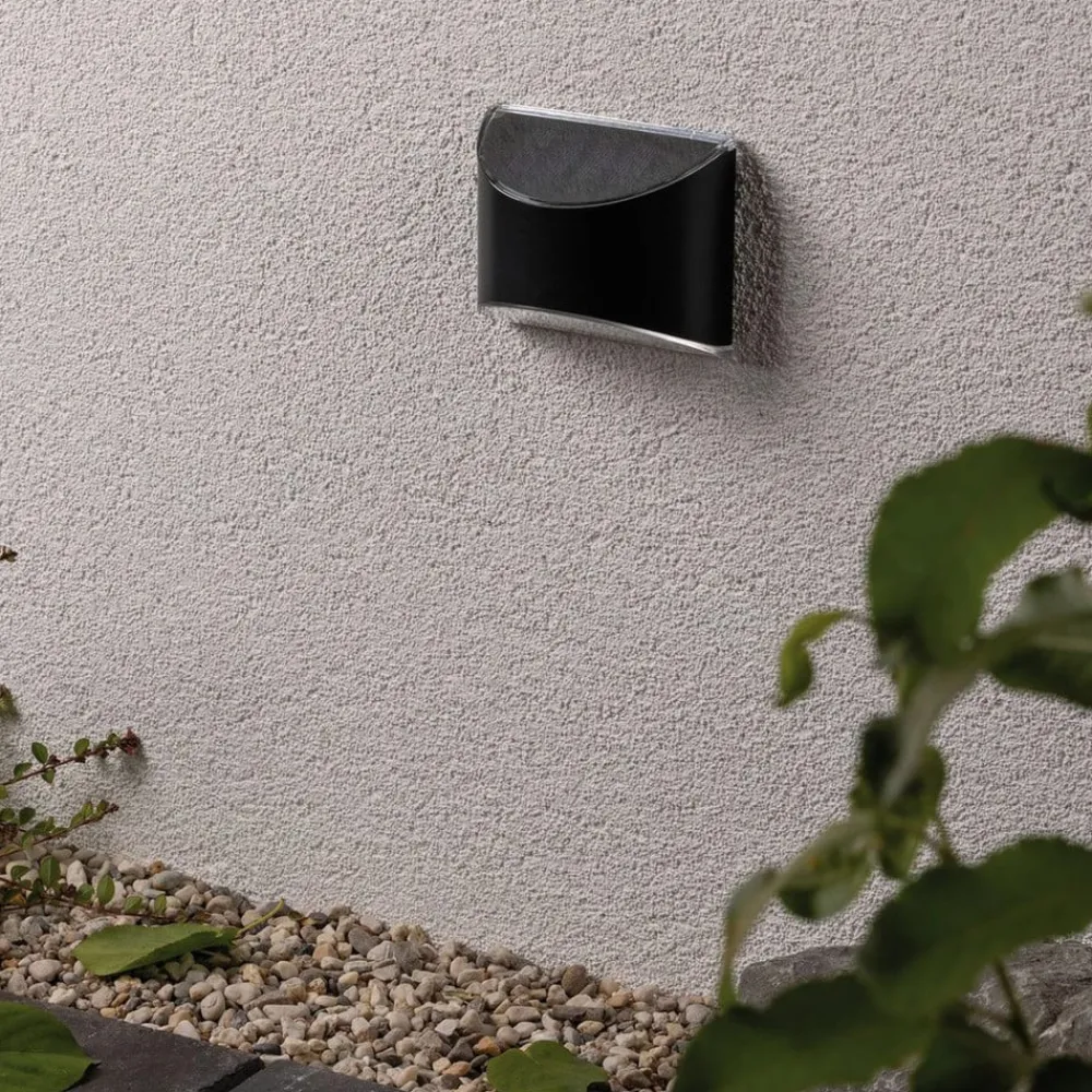 Paulmann Solcellelamper|Væglamper > LED-solcelle-væglampe Elliot, antracit, IP44