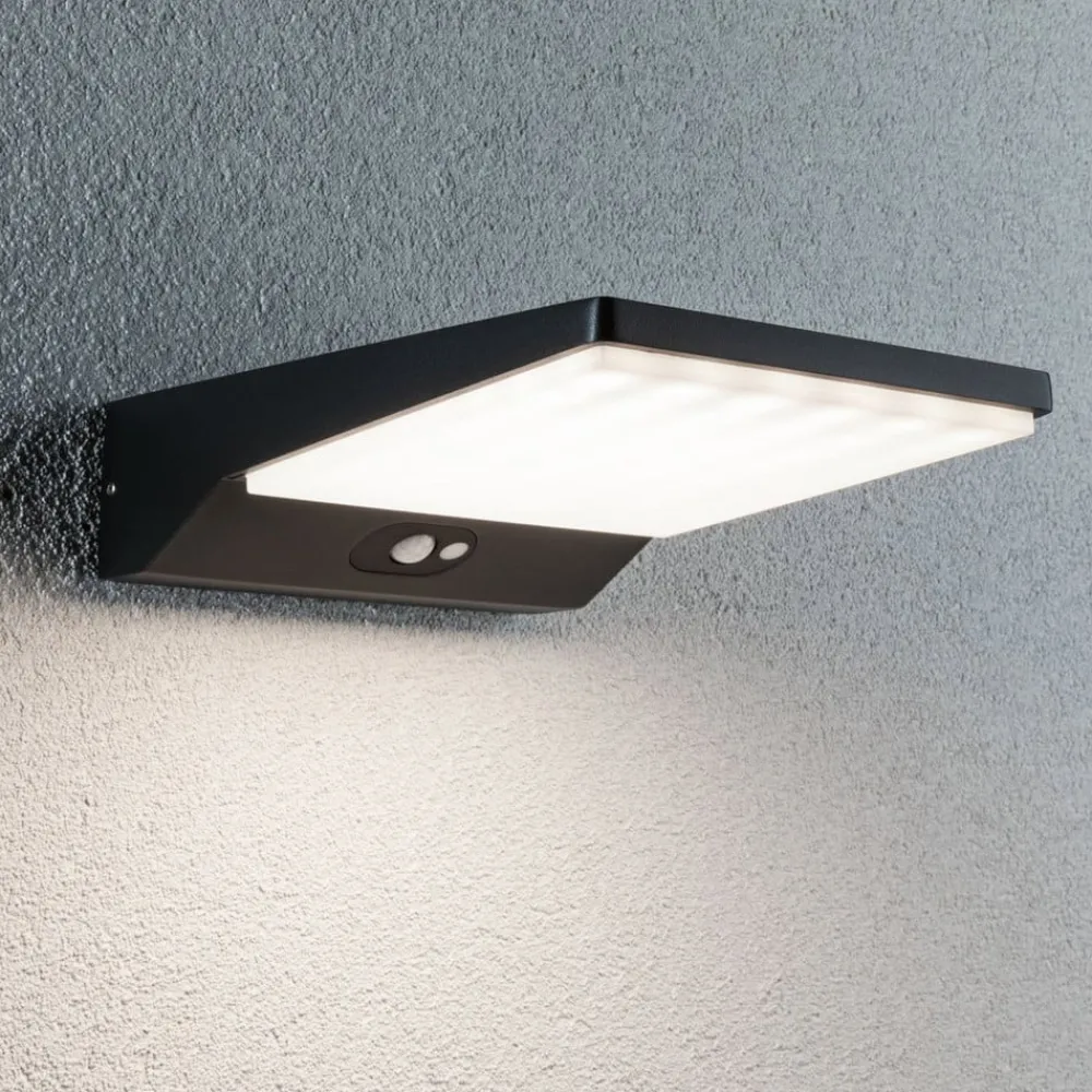 Solcelle Lampe Med Sensor|Væglampe Med Sensor ^ Paulmann LED solcelle-væglampe Ronas, sensor, dybde 25