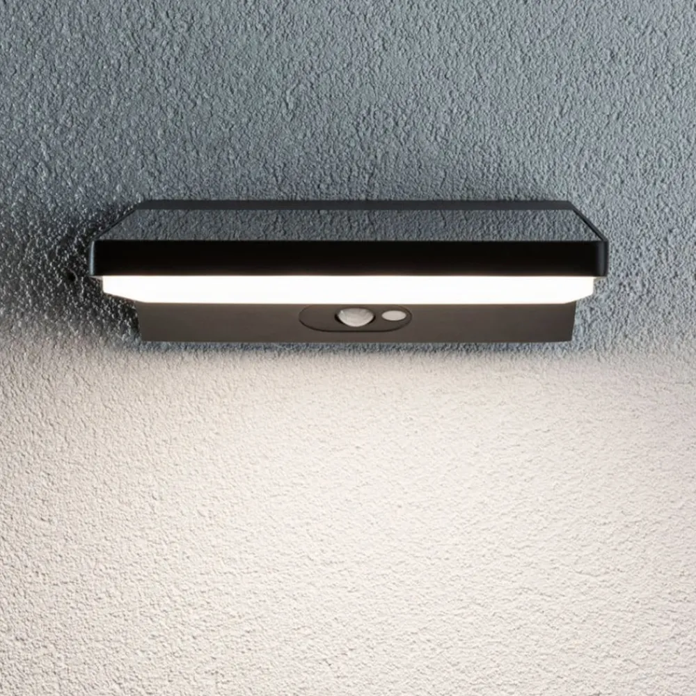 Solcelle Lampe Med Sensor|Væglampe Med Sensor ^ Paulmann LED solcelle-væglampe Ronas, sensor, dybde 25