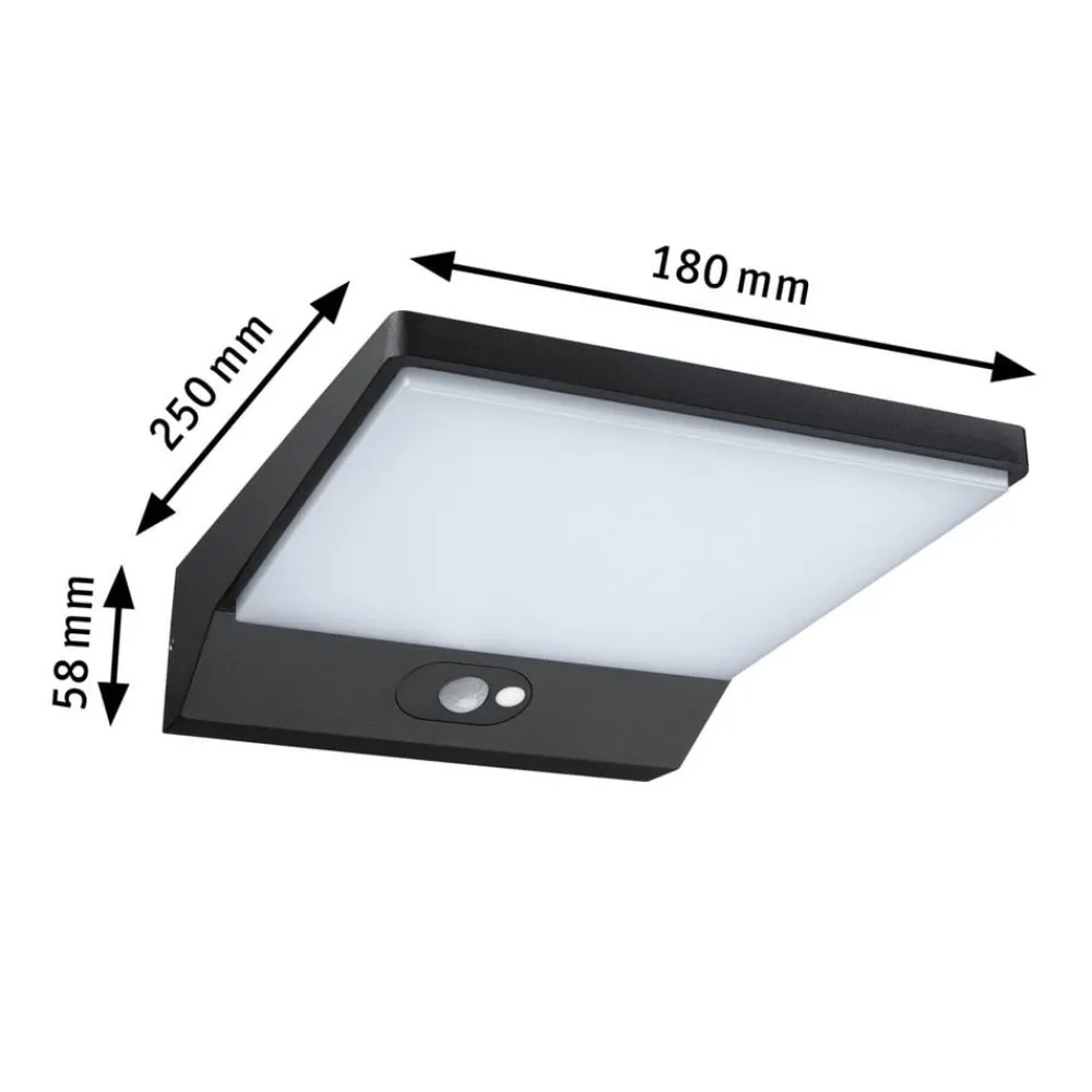 Solcelle Lampe Med Sensor|Væglampe Med Sensor ^ Paulmann LED solcelle-væglampe Ronas, sensor, dybde 25