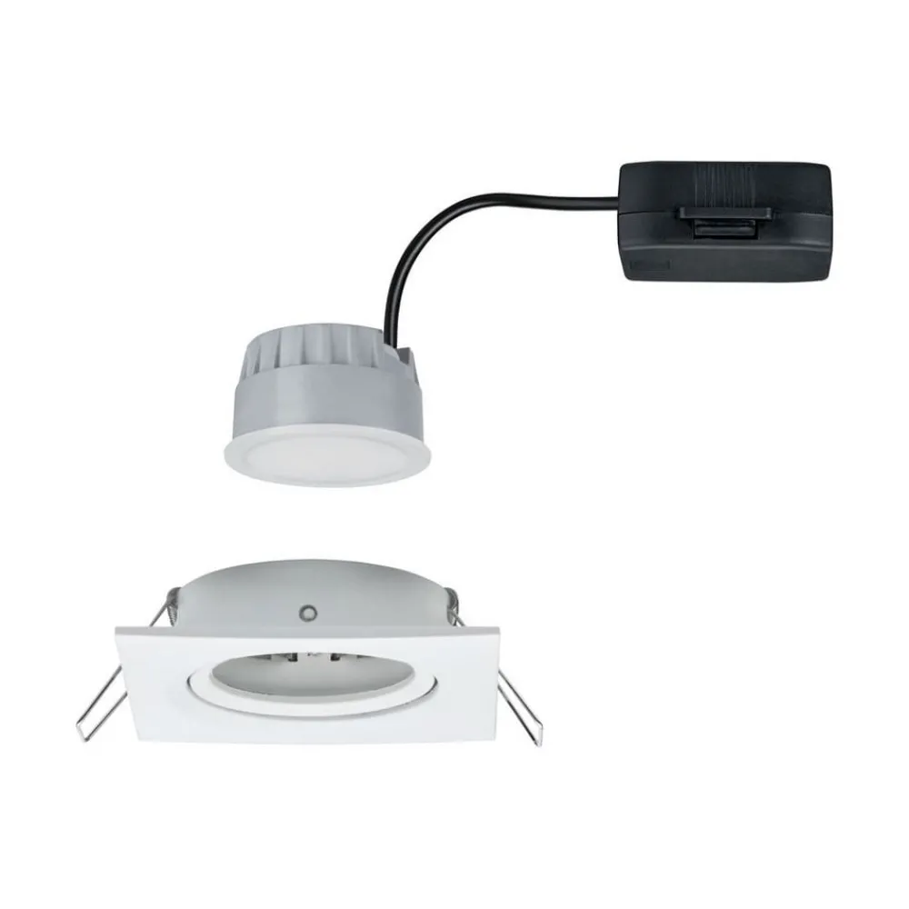 Paulmann Loftlamper|Indbygningsspots > LED-spot Nova Coin kantet, dæmpbar, hvid