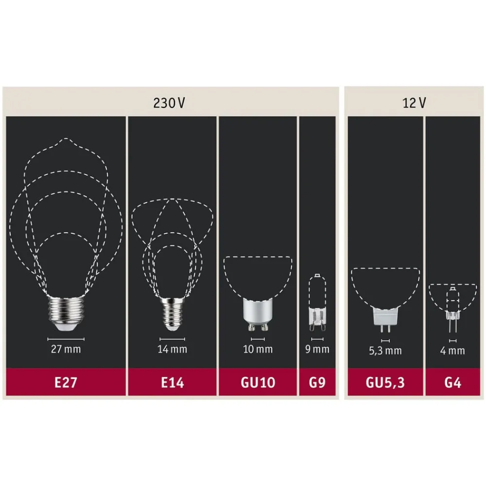 Dæmpbar Led-Pære|Filament Pære ^ Paulmann LED stearinlys E14 5W glødetråd dæmpbar