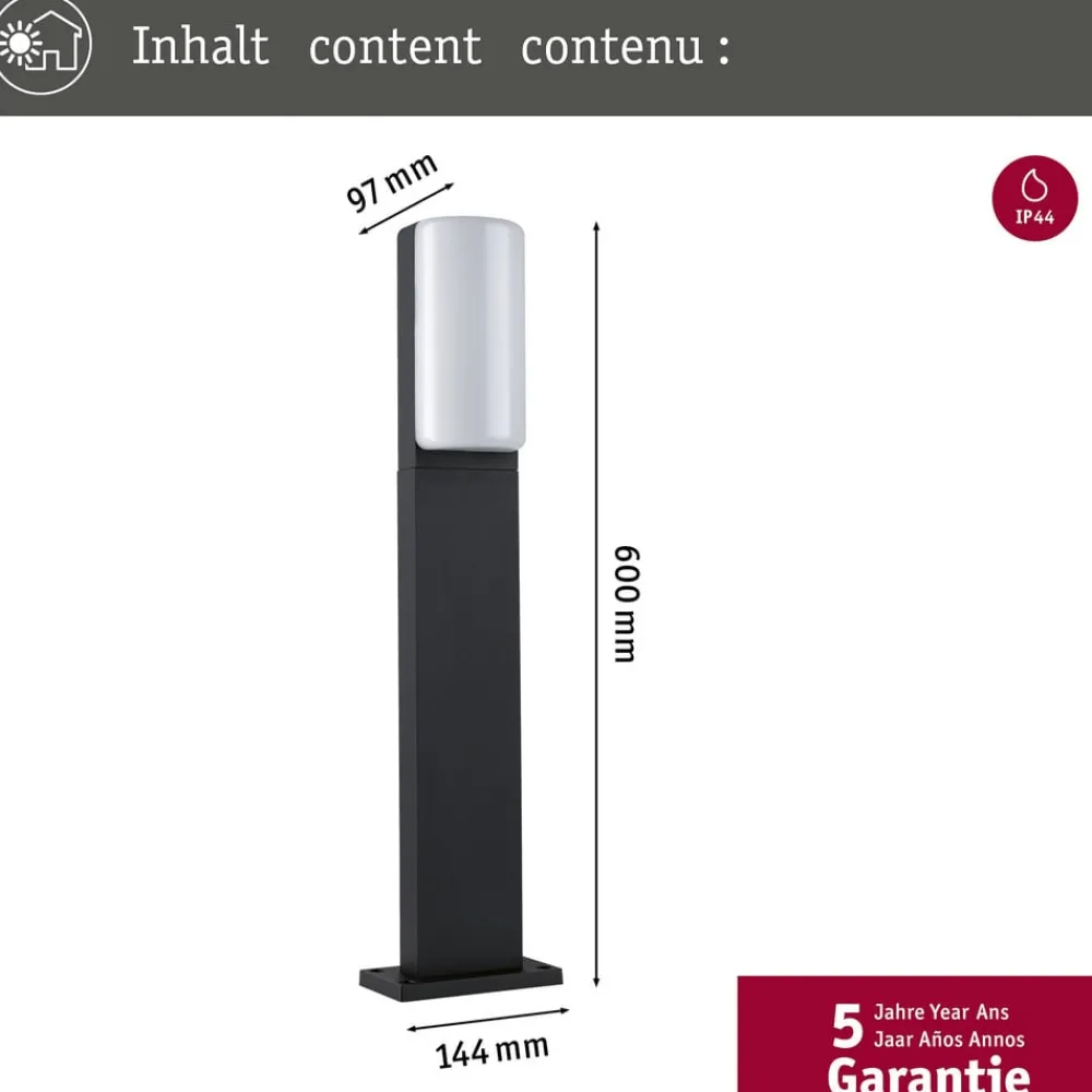 Paulmann Gadebelysning > LED-stibelysning Bonnie, aluminium, antracit