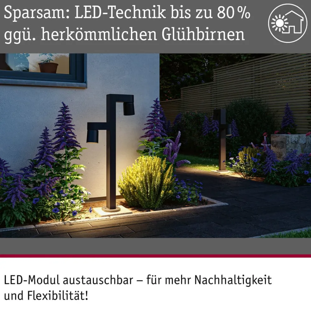 Paulmann Gadebelysning > LED-stibelysning Kimu 2, antracit, 2-lys, 2.200 K