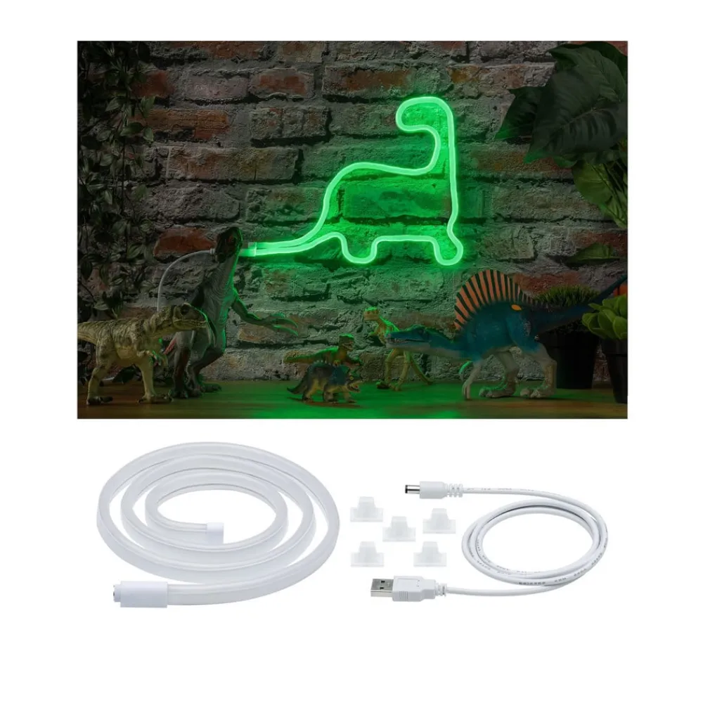 Dekorationsbelysning|Led Strips ^ Paulmann LED-strip Neon Colorflex USB 1 m grøn